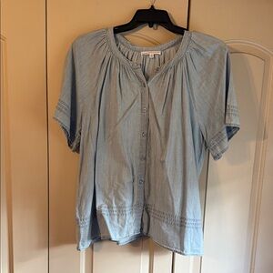 Jane and Delancey Light Blue Button-Up Blouse